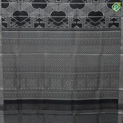 Black Colour silver Zari Brocade Design Self Colour Bavanji Border Design Luxury Black Silk Saree
