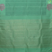 Pista Green Thread Work With Flower Motif Border Trendy Silk Saree