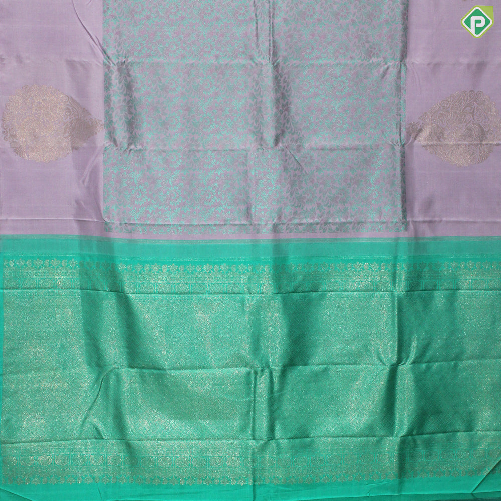 Baby Pink Flower Motif Gold Zari With Self Color Peacock Design Border Trendy Silk Saree