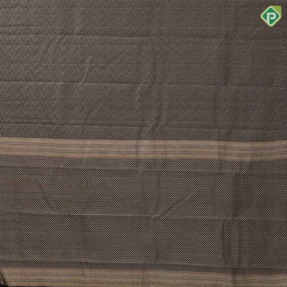 Black Colour Gold Zari Zig Zag Design Border Less Luxury Black Silk Saree