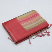 Multi color bars design self plain border fancy cotton saree