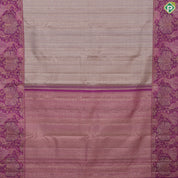Pista green gold zari zig zag crystal design purple peacock under tree art effect trendy tissue silk saree
