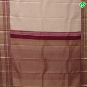 Milk White silver gold zari vanasingaram body design maroon silver gold zari peacock butta lines border grand bridal silk saree