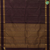 Red whine gold zari vairaoosi checks design self colour mango peacock border design traditional silk saree
