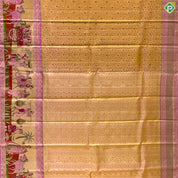 Onion Pink With Silver Gold Zari Floral Design Baby Pink Pythonic Border Grand Bridal Silk Saree