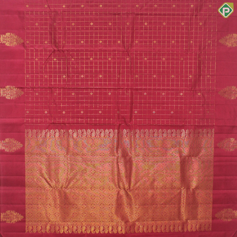 Maroon Colour Gold Zari With Self Colour Border Traditional Silk Saree