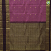 Dark Onion Gold Zari Peacock Chagaram Butta Design Coffee Brown Vanasingaram Border Design Traditional Silk Saree