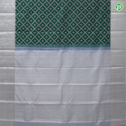 Dark Green Silver Zari Vairaoosi Flower Butta Fog Gray Colour Floral Border Design Traditional Silk Saree