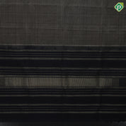 Black with sandal checks and stripes design borderless edge border Luxury black silk saree