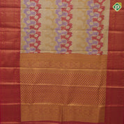 Multi color gold zari by zari tissue grand floral design rani pink gold zari rangoli floral border tissue bridal silk saree