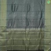Jungle Green Silver And Gold Zari With Teal Green Maylkan Design Border Traditional Silk Saree
