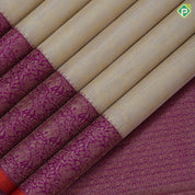 Sandal gold zari grand necklace design magenta pink silver gold zari banaras style border grand silk saree