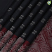 Black with silver zari hashtag symbol design maroon silver zari animation design border soft silk saree