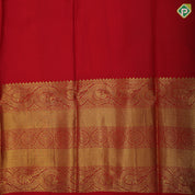 pastel colour base multi color kalamkari digital printed design rani red gold zari rangoli multi lines border pattu paavadai lehanka