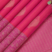 orangish pink gold zari fancy flower butta purple pink gold zari banaras design border gift silk saree