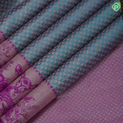 Sea Blue Silver Zari Brocade Design Pink Jungle Deer Border Design Trendy Silk Saree