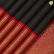 Black Colour Gold Zari Vairaoosi Checks Design Chilly Red Mayilkan Border Design Luxury Black Silk Saree