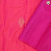 orangish pink gold zari fancy flower butta purple pink gold zari banaras design border gift silk saree