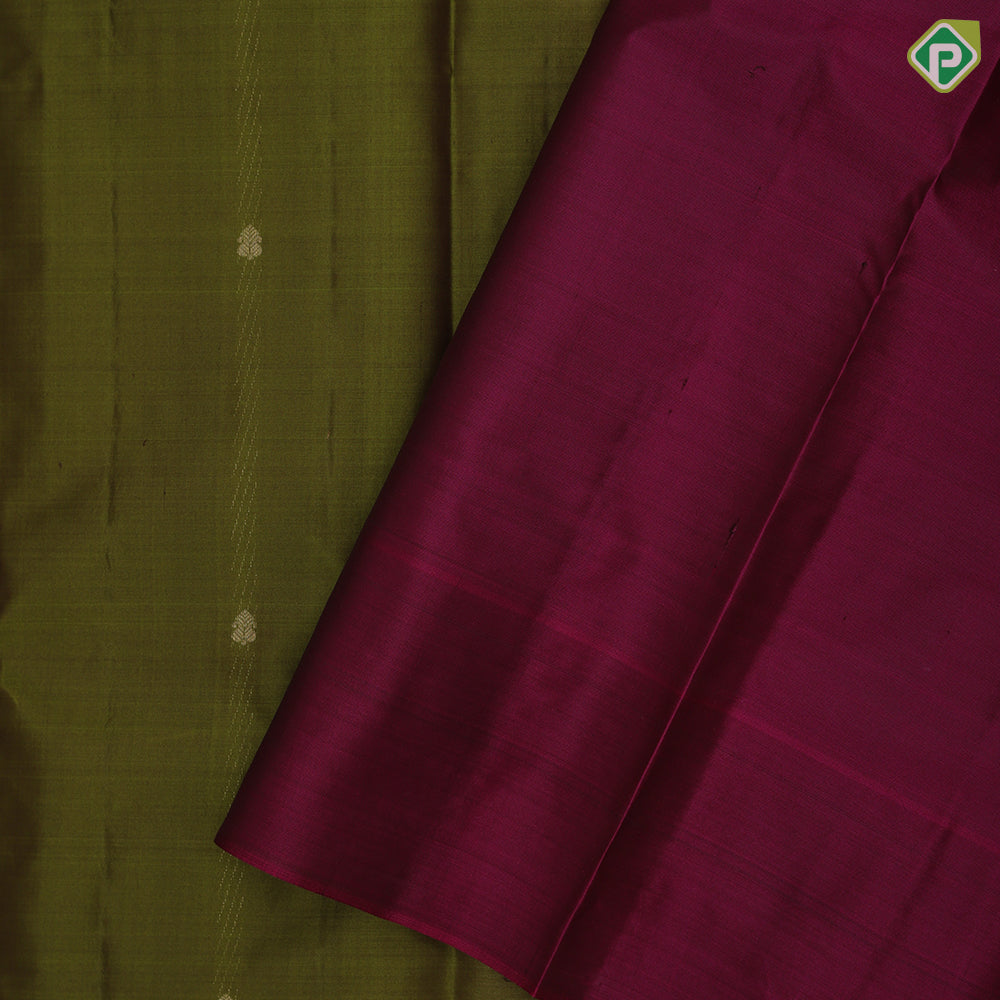 Orangish pink gold zari small kalasham butta design Rose pink silver gold zari banaras style border gift silk saree