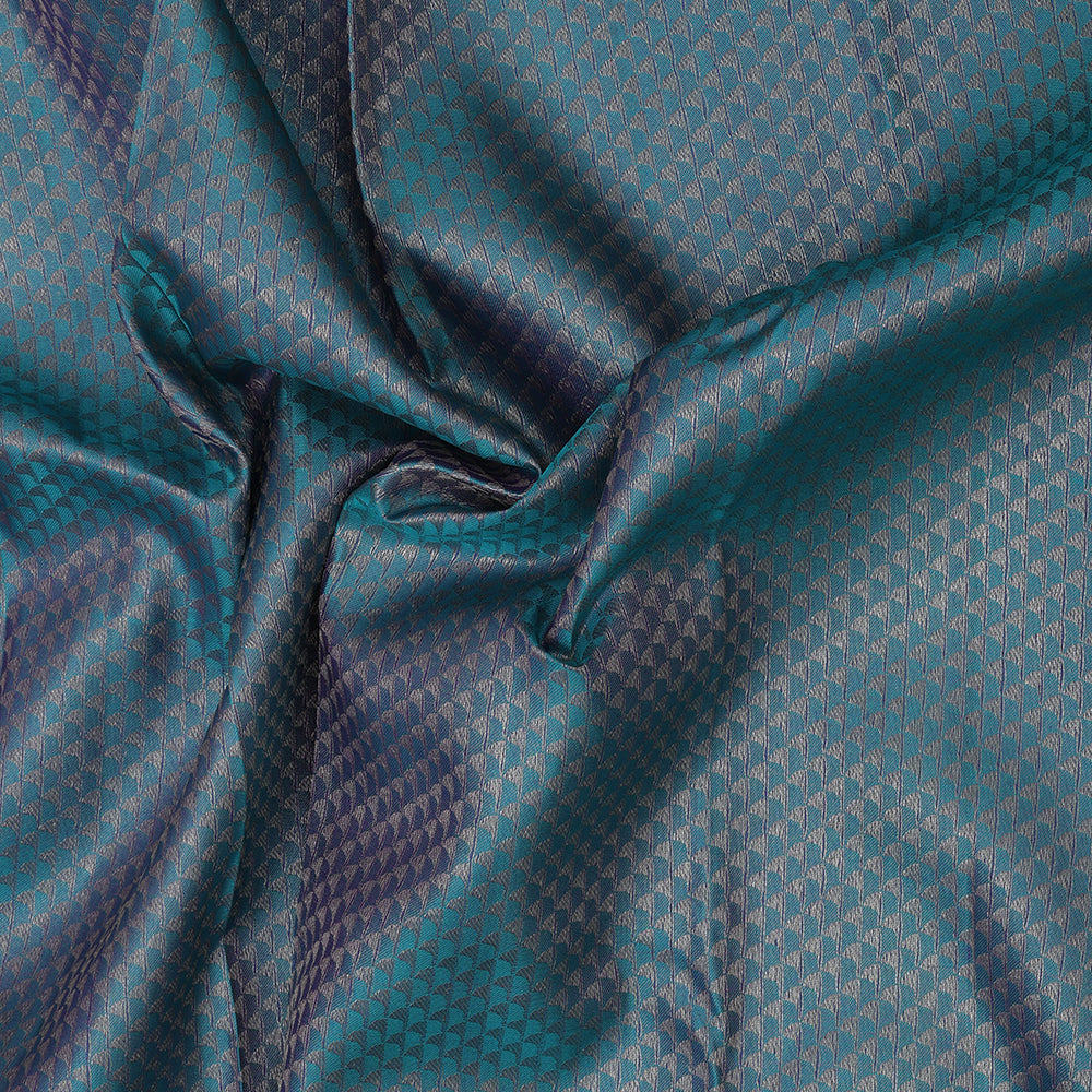 Sea Blue Silver Zari Brocade Design Pink Jungle Deer Border Design Trendy Silk Saree