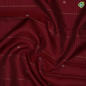 Maroon red gold zari vairaoosi mid butta motifs self gold zari peacock butta and multi color lines border traditional silk saree