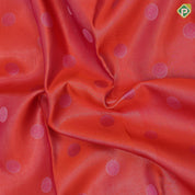 Pinkish orange silver zari and thread rudraksham butta self silver gold zari double elephant arch turning border vintage silk saree
