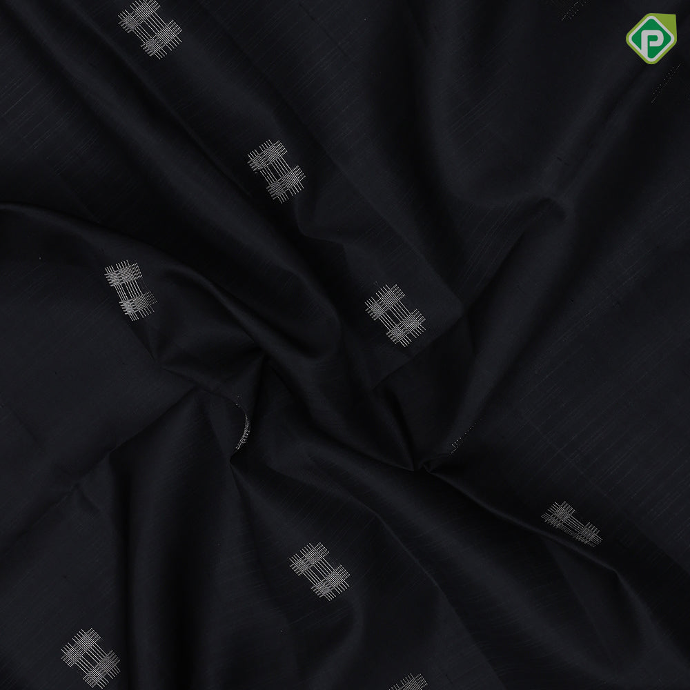 Black with silver zari hashtag symbol design maroon silver zari animation design border soft silk saree