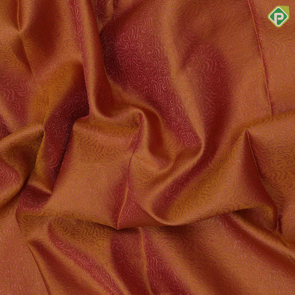 Pinkish Mustard Gold Zari Floral Design Baby Pink Fish Floral Border Design Trendy Silk Saree