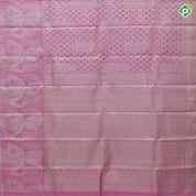 Baby pink silver zari grand cross checks fancy mango self plain background dancing women posture tissue silk saree