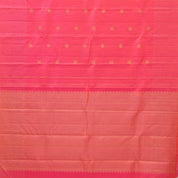 Pinkish orange gold zari vairaoosi lines butta design self gold zari vairaoosi lines border traditional silk saree