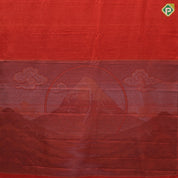 Magenta orange plain self weaved borderless kailasha pallu concept kora silk saree