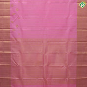Peach Pink Gold Zari Straight Lines Peacock Chagara Design Self Colour Bavanji Mayilkan Border Design Traditional Silk Saree