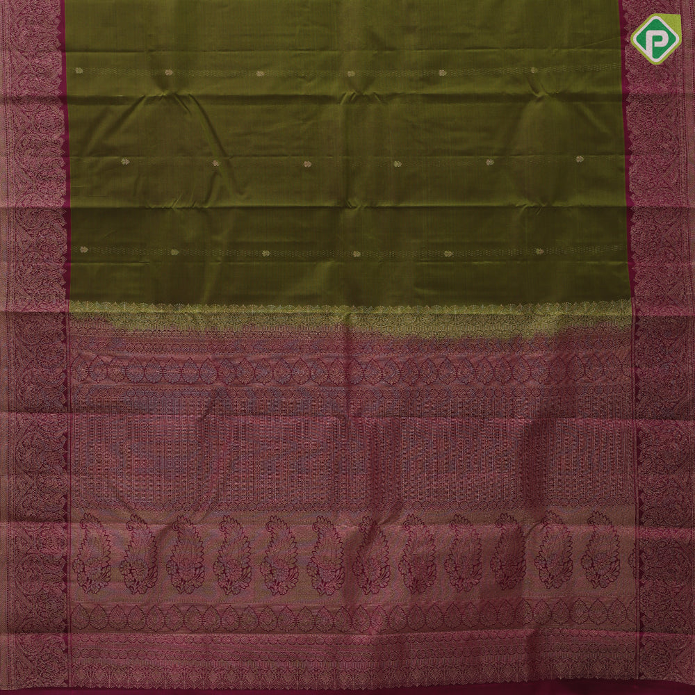 Orangish pink gold zari small kalasham butta design Rose pink silver gold zari banaras style border gift silk saree
