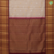creamy beige gold zari kattam silver zari butta design beetroot maroon gold zari mayilkan border vintage traditional silk saree