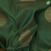 Leaf Green Gold Zari Circle Butta Vailraoosi Design Mustard Thread Horse And Annam Border Design Traditional Silk Saree