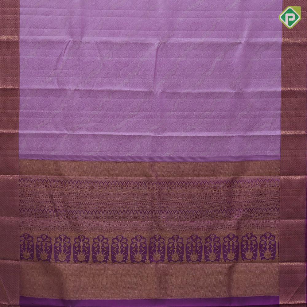 Panther Pink Gold Zari Weave Design Purple Zig Zag Border Design Trendy Silk Saree