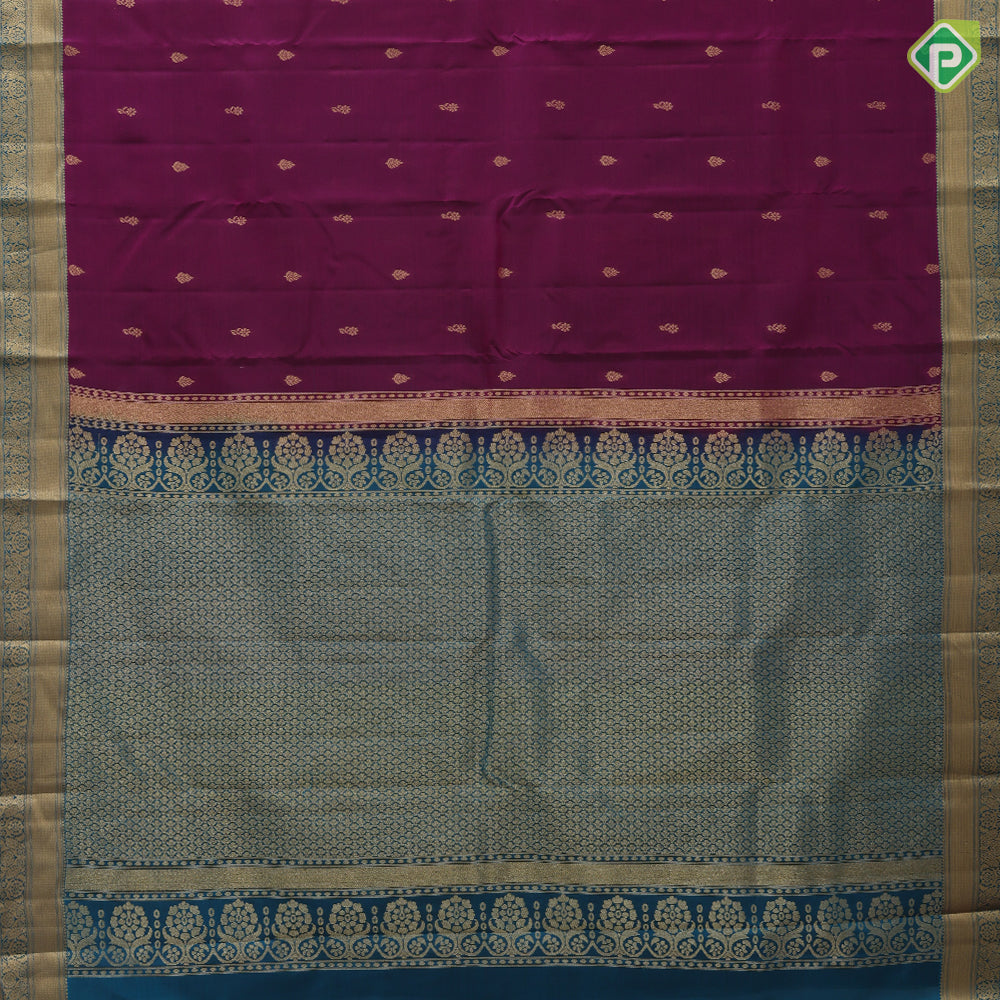 Manthulir Gold Zari Thilagam Flower Butta Design Pink Colour Floral Border Design Pure Mix Silk Saree