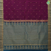 Manthulir Gold Zari Thilagam Flower Butta Design Pink Colour Floral Border Design Pure Mix Silk Saree