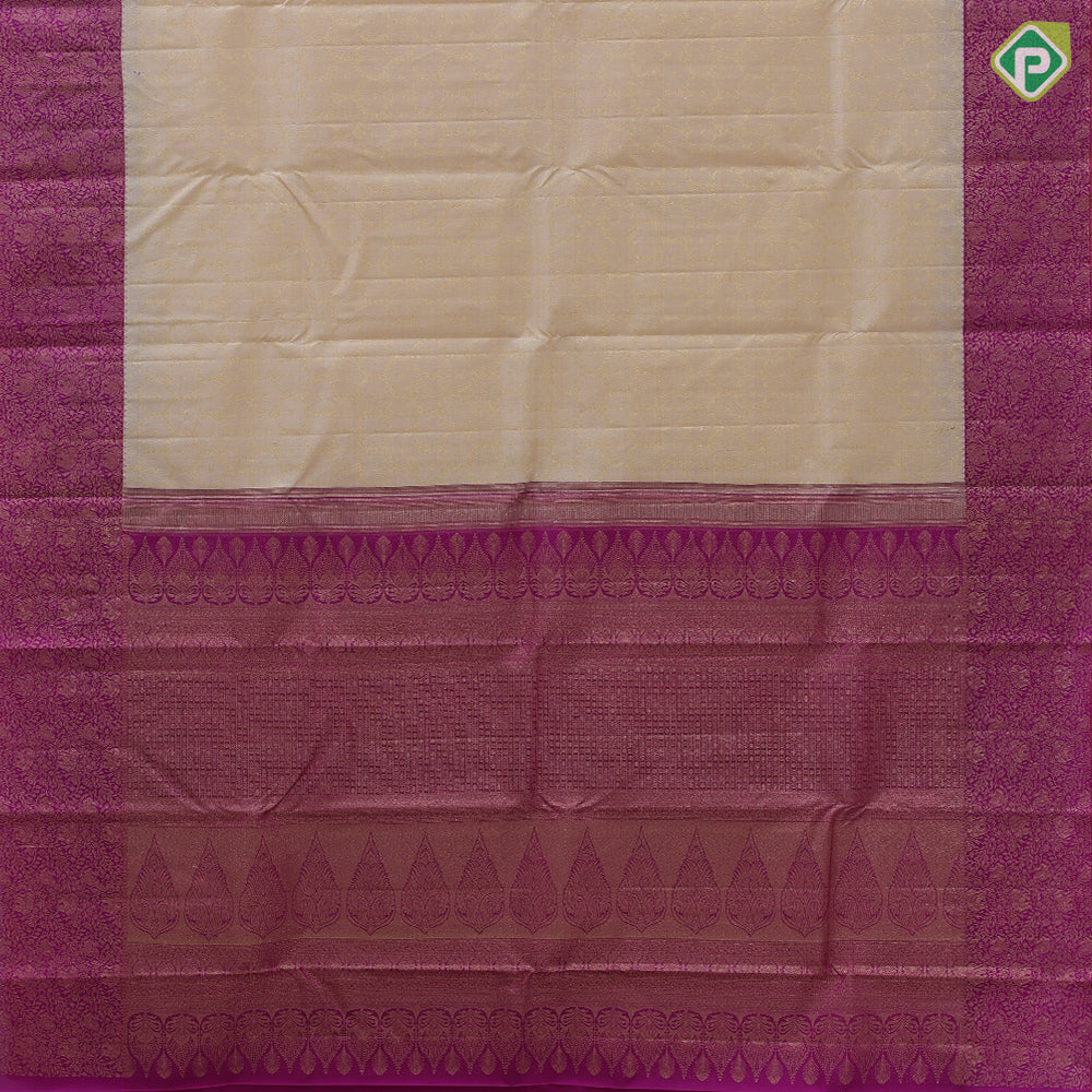Sandal gold zari grand necklace design magenta pink silver gold zari banaras style border grand silk saree