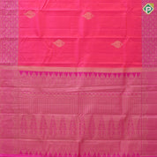 orangish pink gold zari fancy flower butta purple pink gold zari banaras design border gift silk saree