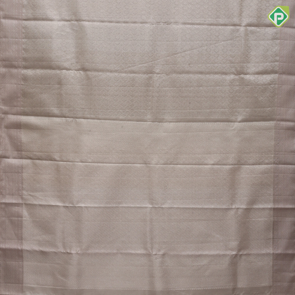 Pewter pink silver zari by zari diamond checks tissue weaved peach silver zari diamond border tissue silk saree
