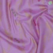 Classic Pink Gold Zari Peacock Floral Design Self Colour Peacock Mango Border Design Traditional Silk Saree