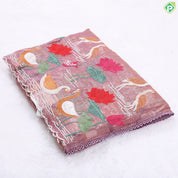 Charm pink tissue effect embroidery butta and embroidery cut work border Hollywood Fancy saree