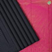 Black Colour Thread Lines Design Border Less Luxury Black Silk Saree