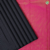 Black Colour Thread Lines Design Border Less Luxury Black Silk Saree