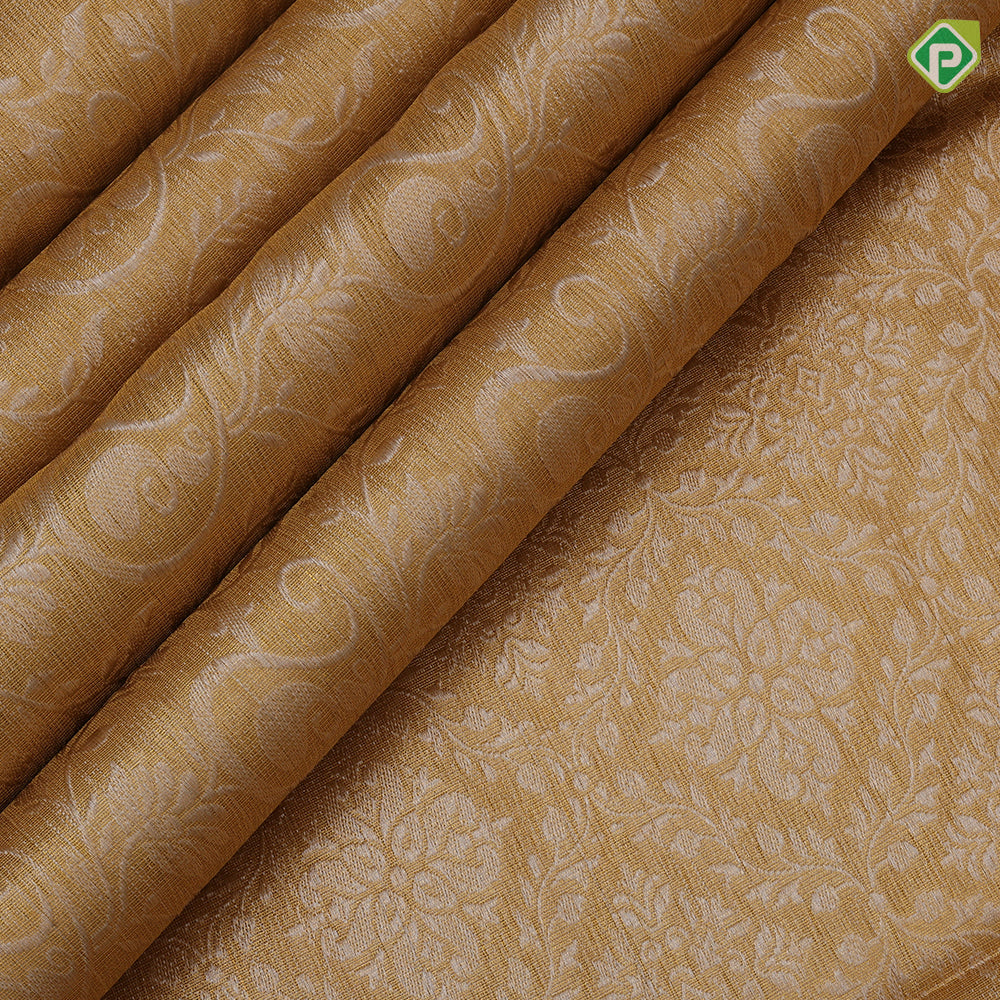Gold Tissue Floral Design Bavanji Border Design Trending Fancy Saree