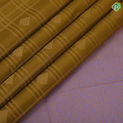 Lemon green gold zari checked honey comp design Lavender gold zari diamond design border art silk saree