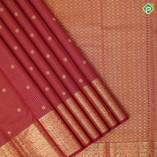maroon gold zari vairaoosi checks butta design self gold zari grand creeper lines border gift silk saree