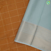 Mustard yellow gold zari checked window panel design mint green gold zari mango butta border art silk saree