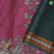 Bright Colour Based Annam Floral Design Border Traditional Fancy Cotton Saree